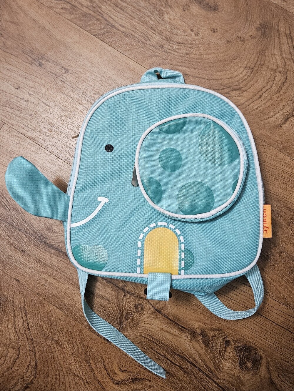 Kids Teal Elephant Backpack with Yellow Accent